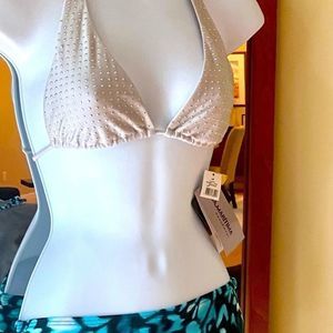 Silver studded bikini top